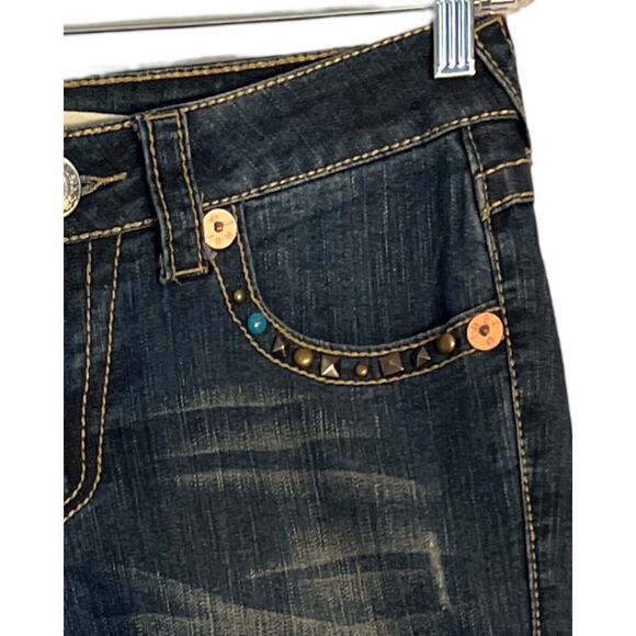 True Religion Billy Jeans Womens Size 28 Blue Straight Leg Low Rise Designer - Picture 6 of 12